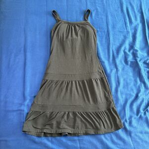 Prana Dress XS black Removable Pads Active Ruffle A Line